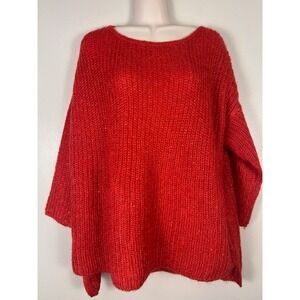 Zara Red Knit Sweater - Crew Neck